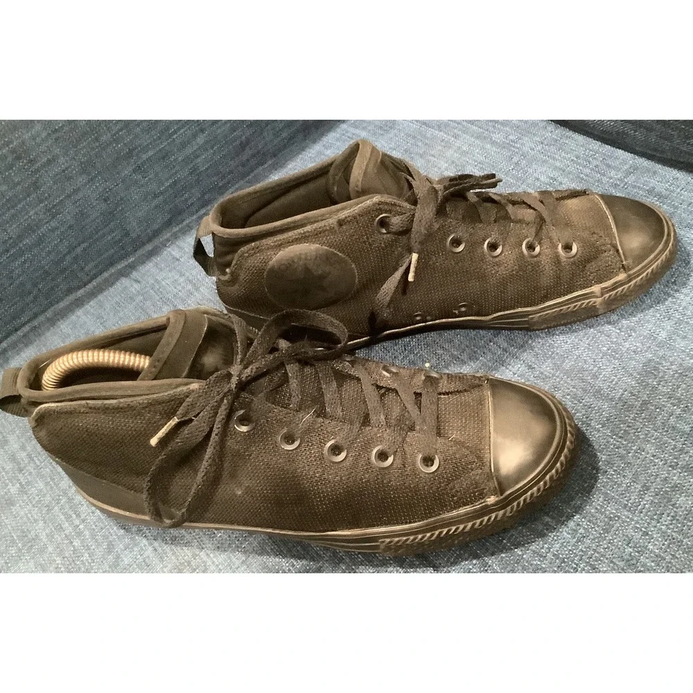 All Black Converse All Star Mid-High Top Junior 6